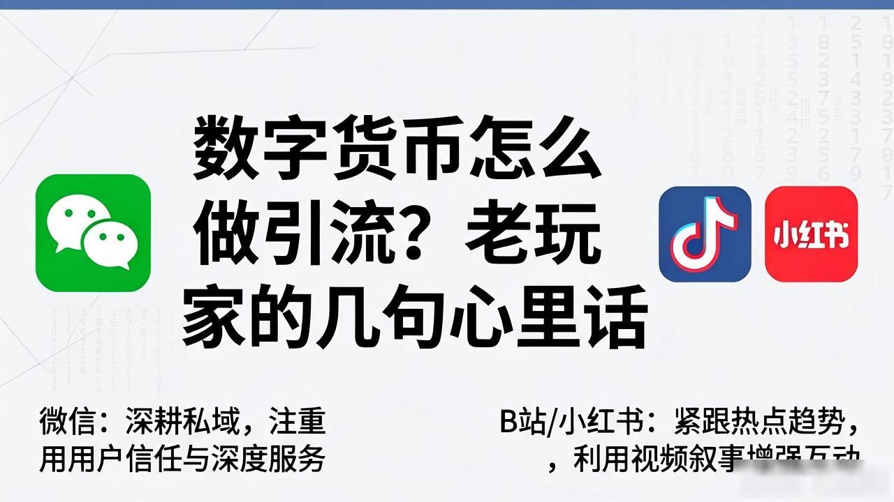 数字货币怎么做引流？老玩家的几句心里话