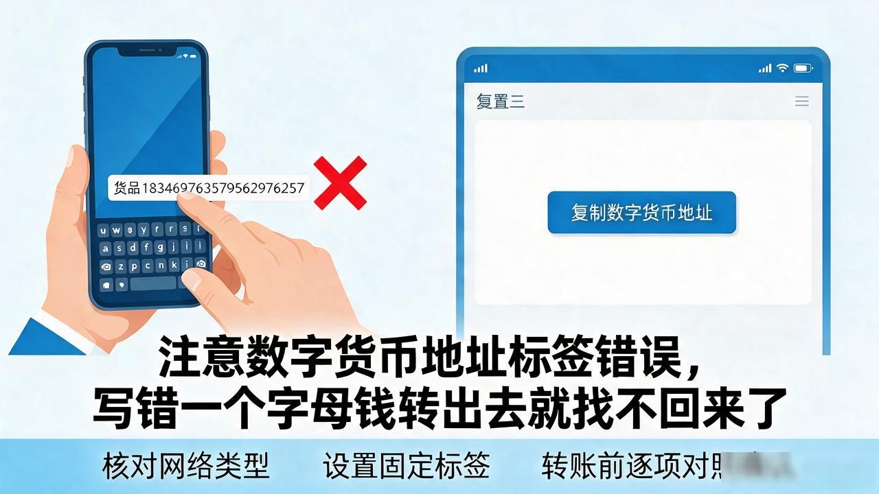 手动输入加密货币地址风险_数字货币地址标签错误_币圈地址标签填错导致资产损失