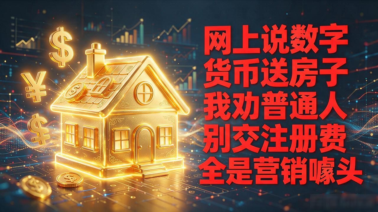网上说数字货币送房子 我劝普通人别交注册费 全是营销噱头