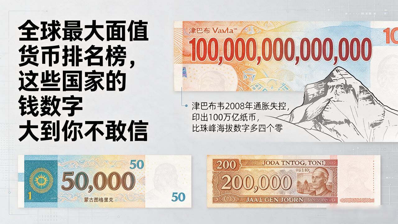全球最大面值货币排名榜，这些国家的钱数字大到你不敢信